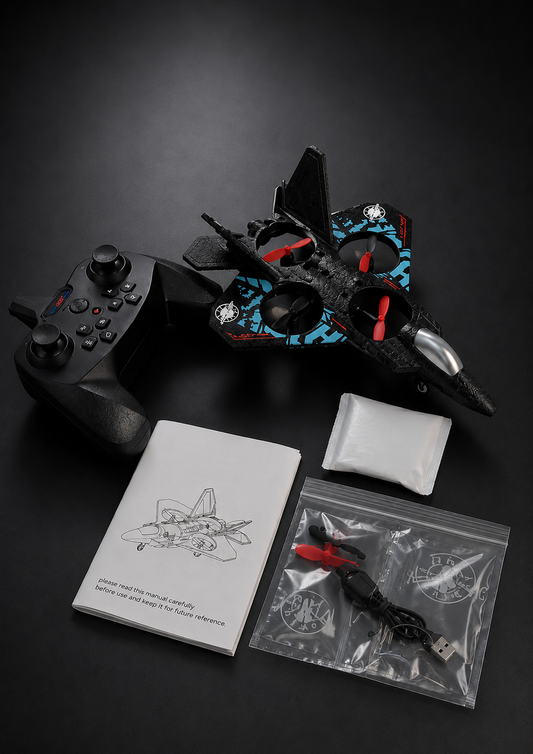 Fighter Jet RC Drone Toy with LED Lights & One-Key Takeoff