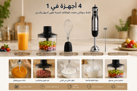 طقم خلاط يدوي 4 في 1 من أوليمي