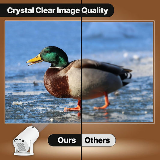 HY300 Mini Projector – Full HD 1080p, 4K, Auto Keystone, Android 11, WiFi & Bluetooth, 5W Speaker جهاز عرض HY300 صغير – Full HD 1080p، 4K، ضبط تلقائي، أندرويد 11، واي فاي وبلوتوث، مكبر صوت 5 وات