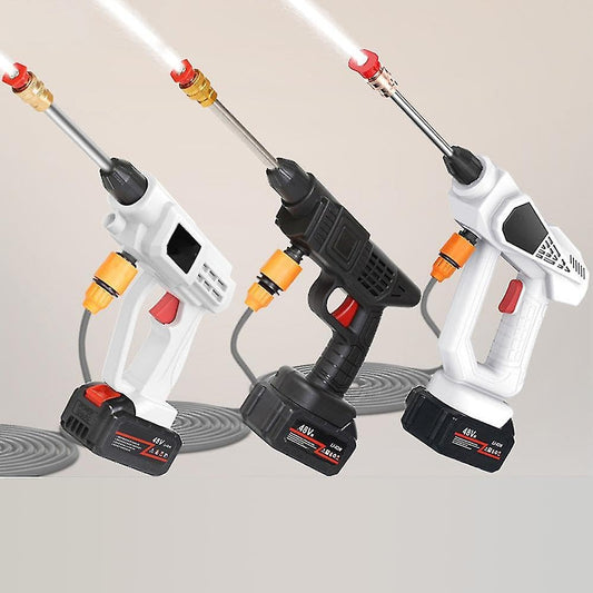 48V Portable Pressure Washer – Cordless Handheld Washer with Rechargeable 12000mAh Battery, Double Battery, Car & Floor Cleaning غسالة ضغط محمولة 48 فولت – جهاز يدوي لاسلكي مع بطارية قابلة للشحن 12000mAh، بطاريتان، لتنظيف السيارات والأرضيات