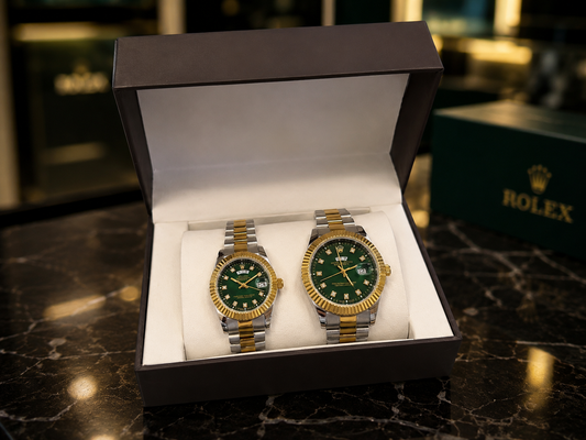 Rolex Emerald Royale Couple Watch Set