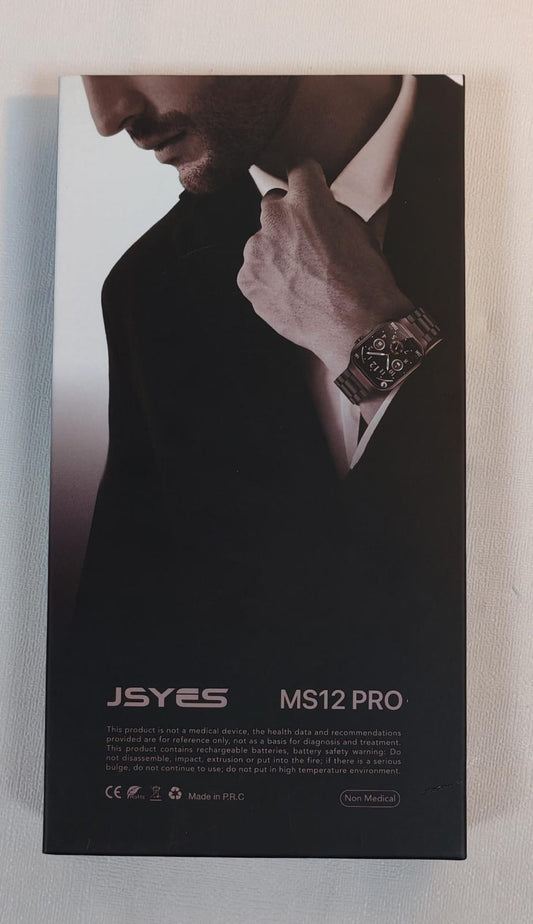 JSYES MS12 Pro Curved AMOLED Smartwatch with 3 Interchangeable Bands