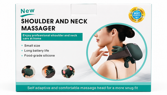 Cordless Shoulder & Neck Massager with Heat and Adjustable Massage Heads